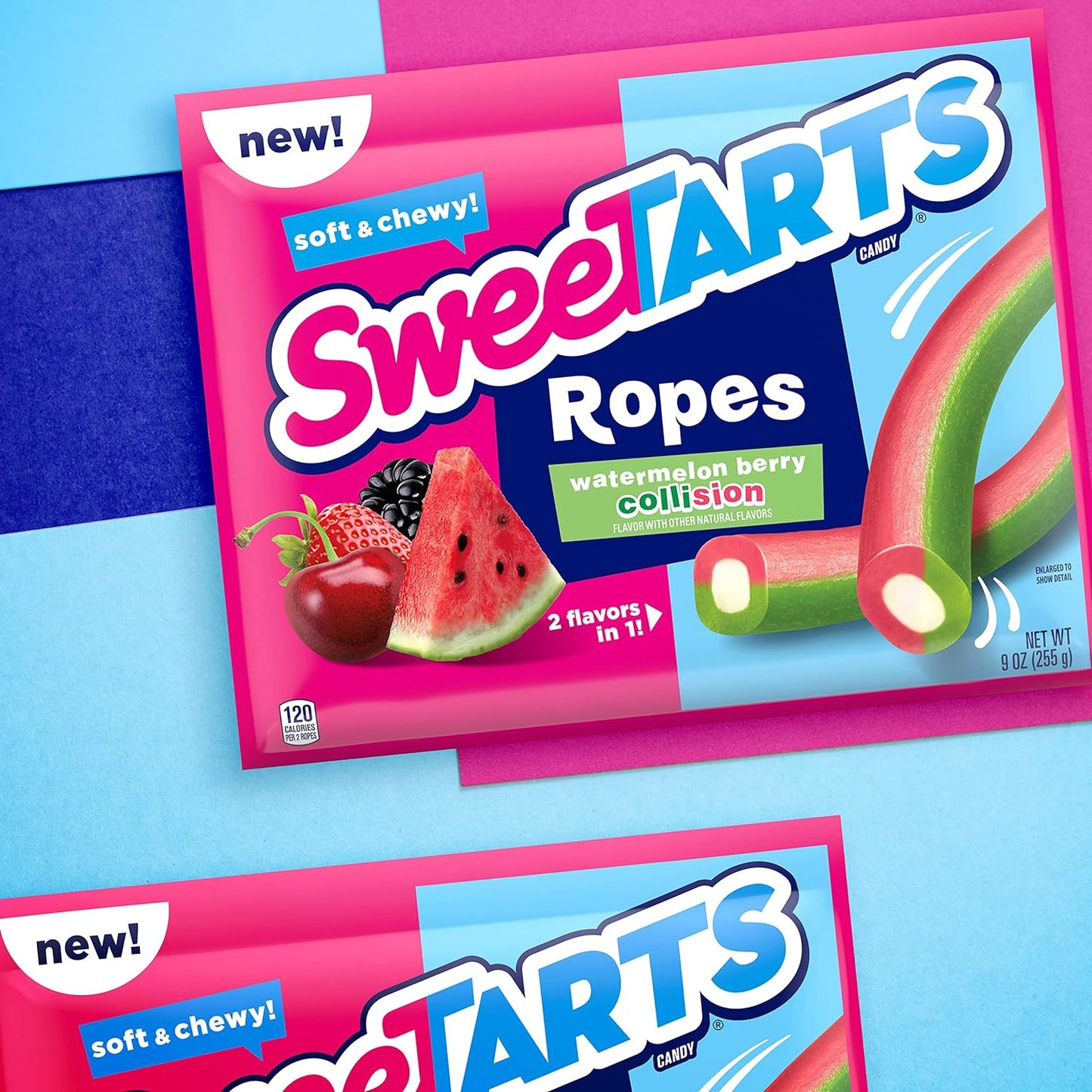 SweeTARTS Watermelon Berry Collision Ropes Candy, 9 oz