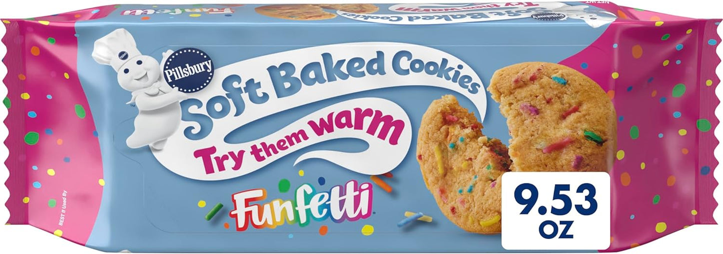 Pillsbury Soft Baked Cookies, Confetti, 9.53 oz, 18 ct