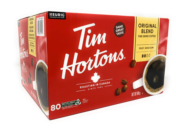 Buy Tim Hortons Original Blend Medium Roast Coffee - 80 Single Serve K-Cup Pods for Keurig Brewers