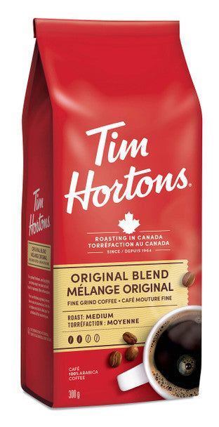 Tim Hortons Original Coffee, Fine Grind, Medium Roast, 300g/10.6oz., .