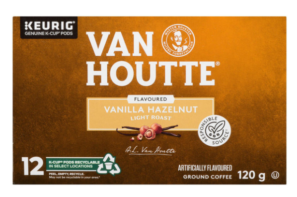 Shop Van Houtte Vanilla Hazelnut Light Roast Coffee 12KCup - 120g