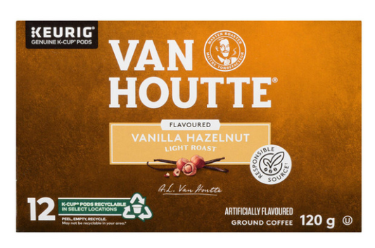 Shop Van Houtte Vanilla Hazelnut Light Roast Coffee 12KCup - 120g