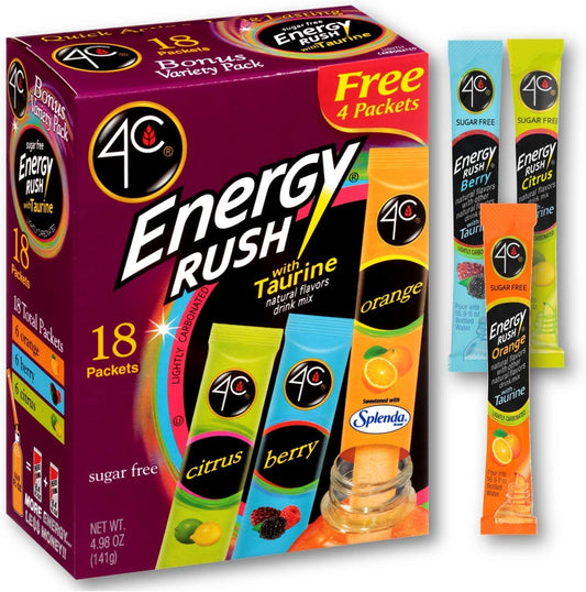 Buy 4C Totally Light Bonus Variety Pack, Energy Rush, 18-Count Boxes (Pack of 3) - 4.98oz/141g