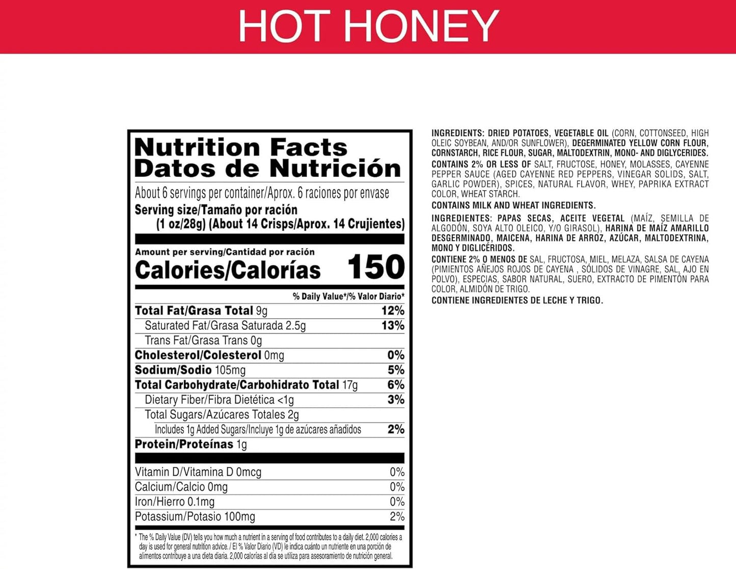 Pringles Hot Honey Potato Crisps Chips, 5.5 oz