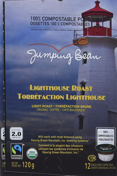 Jumping Bean Lighthouse Roast Coffee Keurig, 120g/4.2 oz., 12ct Box, .