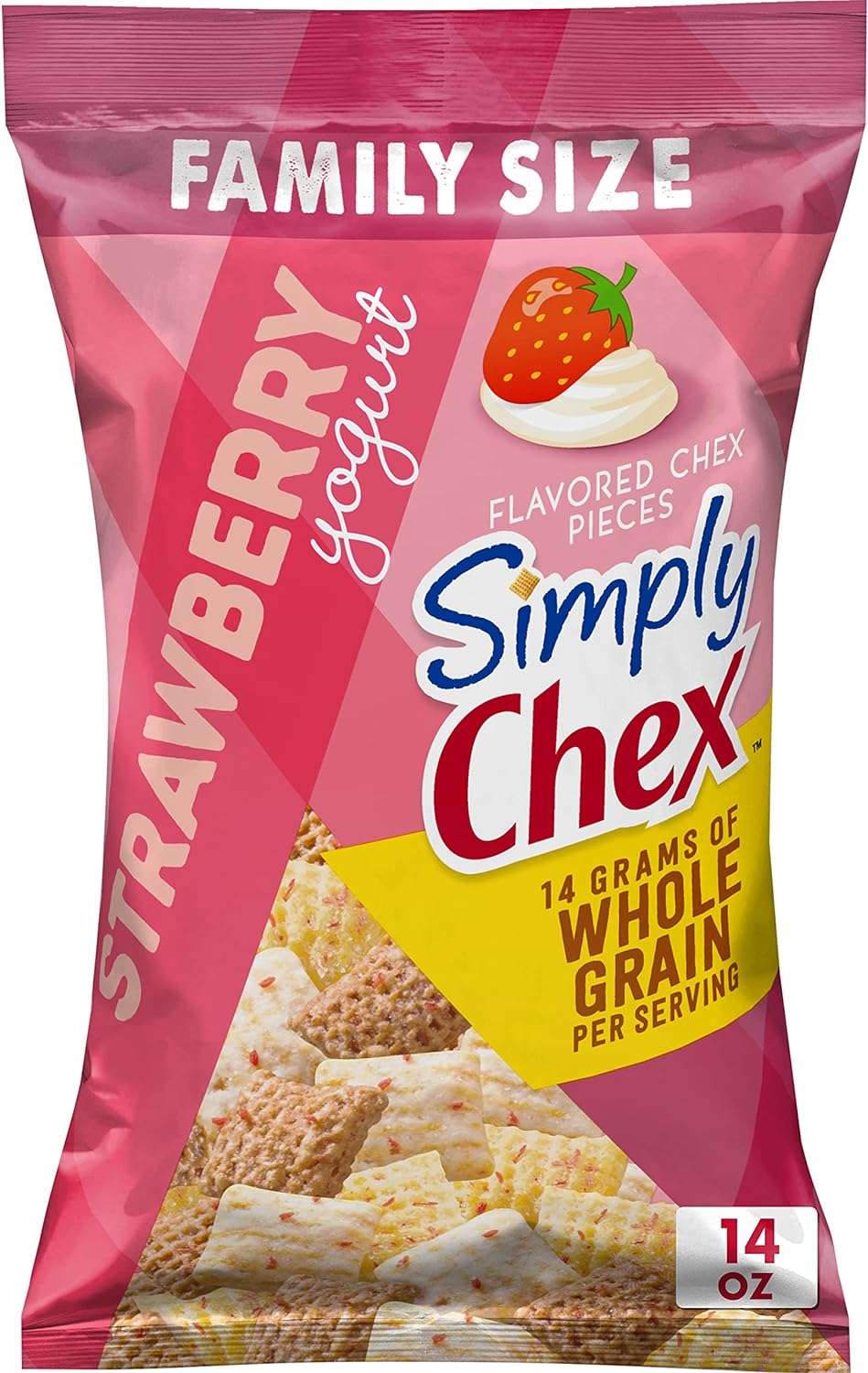 Simply Chex, Strawberry Yogurt, 14 oz Bag