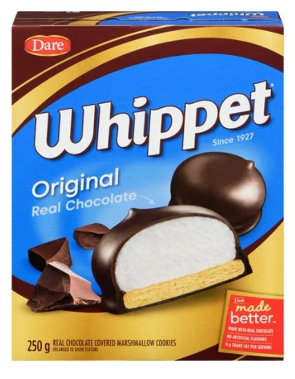 Whippet Original Chocolate Covered Marshmallow Cookies,250g/9oz.
