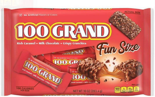 100 Grand Fun Size Chocolate Bars 283g (American Product)