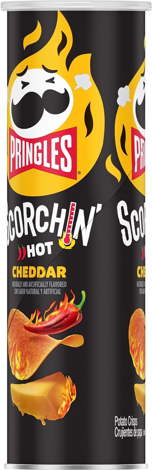 Pringles Scorchin' Cheddar Potato Crisps Chips, 5.5 oz