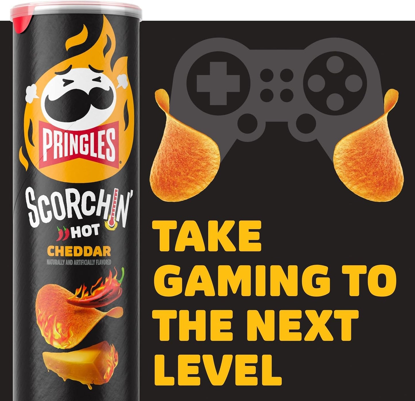 Pringles Scorchin' Cheddar Potato Crisps Chips, 5.5 oz