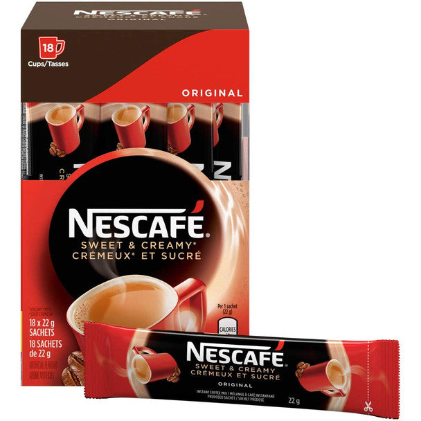 Buy Nescafe Sweet and Creamy Original Sachets 18x22g (Pack of 6, 108 Cups) - Imported from Canada