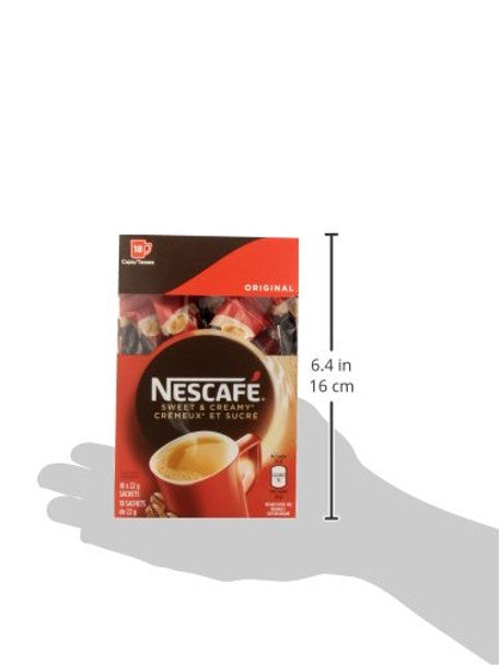 Nescafe Sweet and Creamy Original Sachets 18x22g (Pack of 6, 108 Cups) - Imported from Canada Package Size