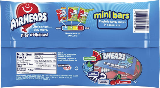 Airheads Chewier Mini Bars Laydown Bag, 12 Ounce by Perfetti Van Melle [Foods]