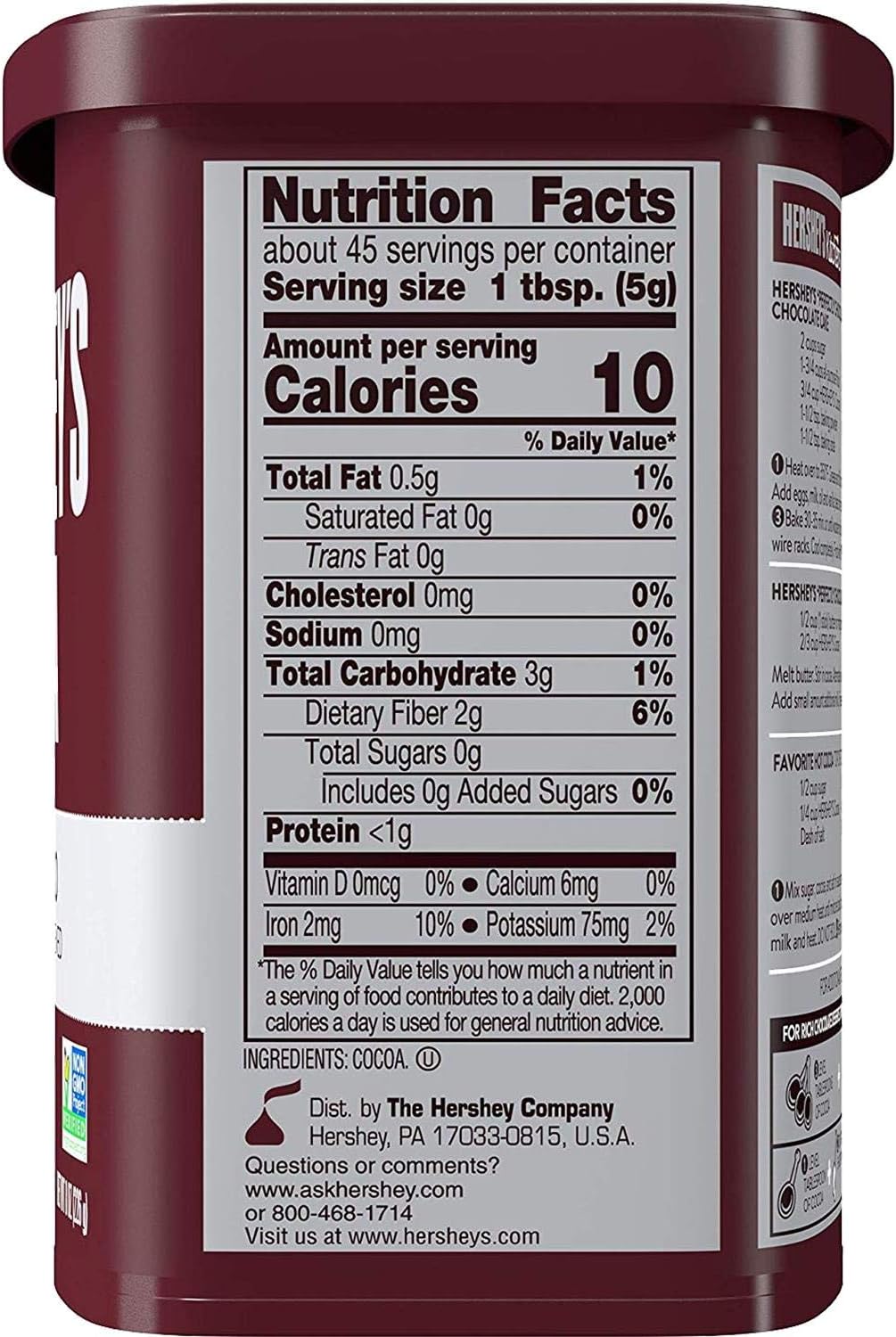 Hershey'S, Can Cocoa, 8 Ounce