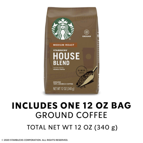 Starbucks Medium House Blend Ground Coffee, 340g/12oz .