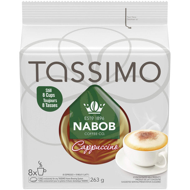 Buy Tassimo Nabob Cappuccino Coffee Single Serve T-Discs, 8ct, 263g/9.3 oz