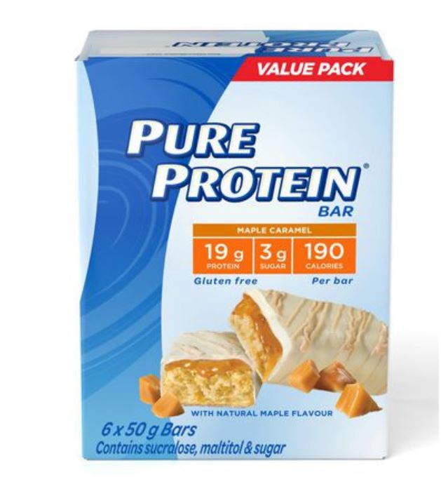 Pure Protein Bars, Gluten Free, Snack Bar, Maple Caramel, 50g/1.7oz, 6ct