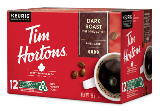 Shop Tim Horton's K-Cup Dark Roast Fine Grind Coffee -126g (12pc)