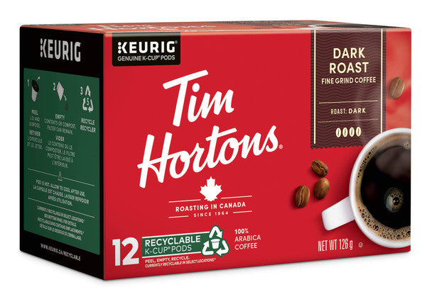 Purchase Tim Horton's K-Cup Dark Roast Fine Grind Coffee -126g (12pc)