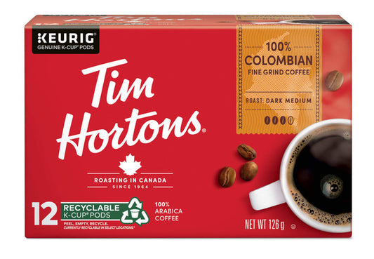 Buy Tim Hortons 100% Dark Roast Medium Colombian Single Serve K-Cups,