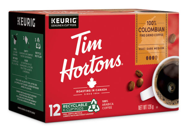 Shop Tim Hortons 100% Dark Roast Medium Colombian Single Serve K-Cups,