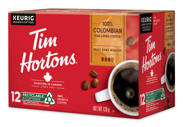 Purchase Tim Hortons 100% Dark Roast Medium Colombian Single Serve K-Cups,