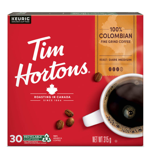 Buy Tim Hortons Colombian Coffee, Single Serve Keurig K-Cup Pods, Dark Medium Roast, 30 Count .