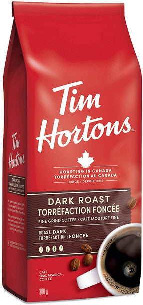 Tim Hortons Dark Roast, Fine Grind Coffee, 300g/10.6oz,