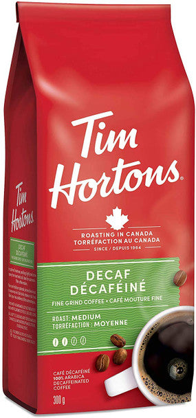 Shop Tim Hortons Decaf Medium Roast Coffee Fine Grind  - 300g/10.6oz