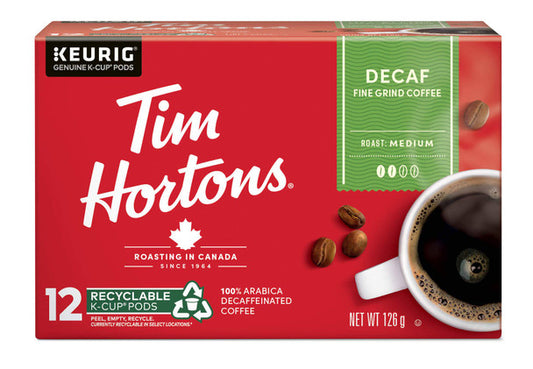 Tim Hortons Decaf Single Serve K-Cups, 12 Count .