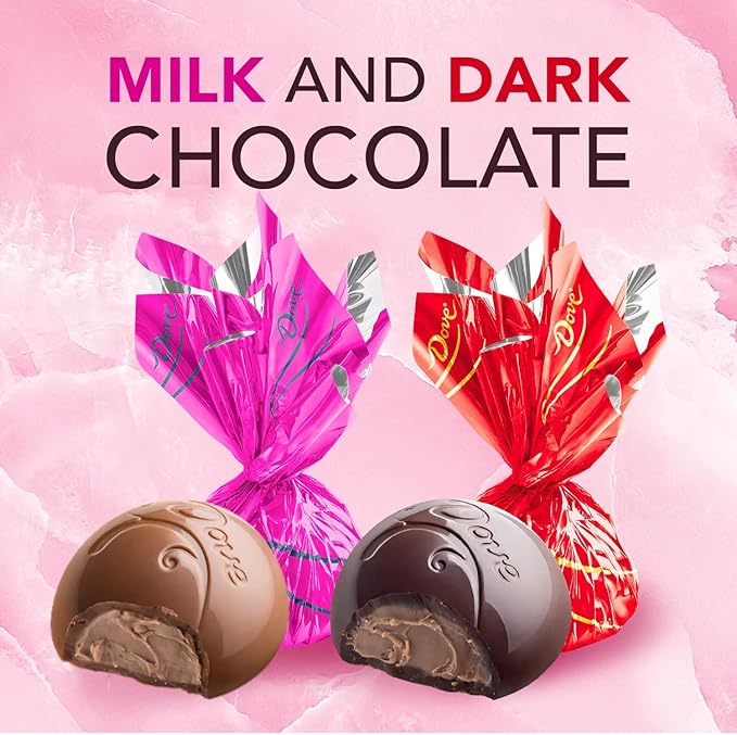 Dove Truffles Assorted Milk & Dark Chocolate Candy Valentine’s Day Gift Tin (1lb)