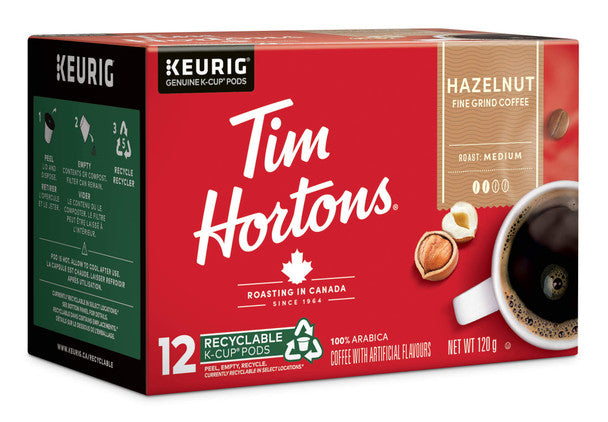 Shop Tim Hortons Hazelnut Coffee K-Cup, 12 T-Discs (12 Pods/Box)