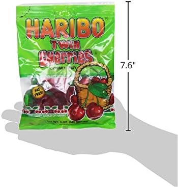 Haribo Twin Cherries, 5 Ounce Bags (Pack Of 12)