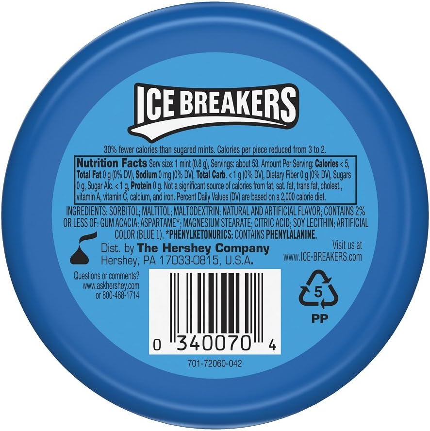 Ice Breakers Sugar Free Mints , Cool Mint (pack of 8)