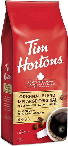 Buy Tim Hortons Original Coffee, Fine Grind Bag, Medium Roast, 300g/10.6oz, 1-Pack