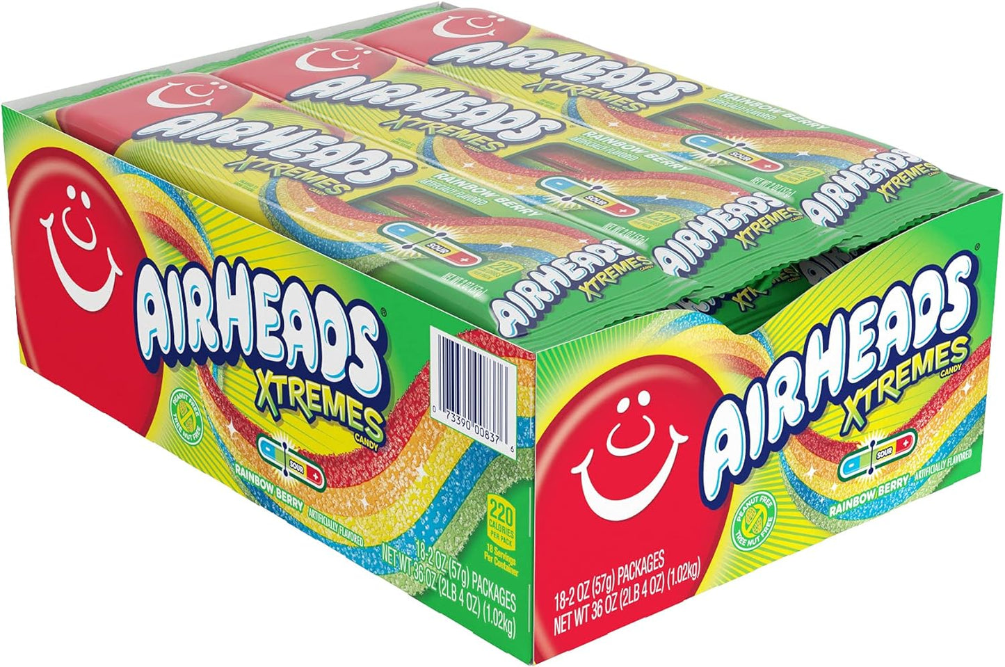 Airheads Xtremes Sweetly Sour Belts, 18 ct.