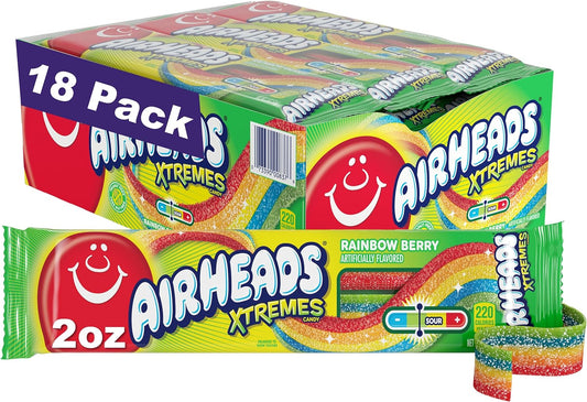 Airheads Xtremes Sweetly Sour Belts, 18 ct.