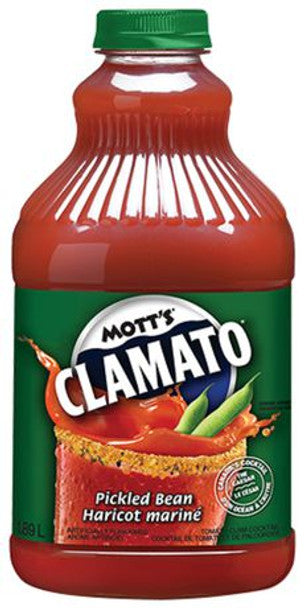 Motts Clamato, Pickled Bean Juice, 1.89 L/64 oz., .