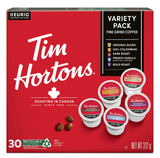 Tim Hortons Variety Pack, Single Serve Keurig K-Cup Pods, 30 Count, 1Pack, 30 pods total,