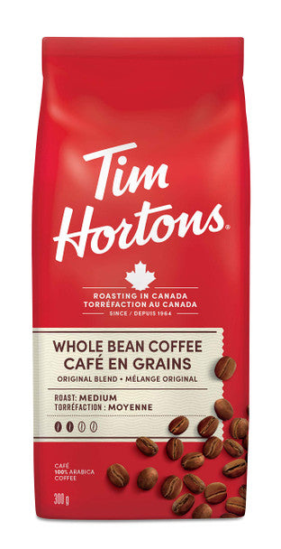 Tim Hortons Whole Bean Original Blend Coffee, 300g/10.6oz, .