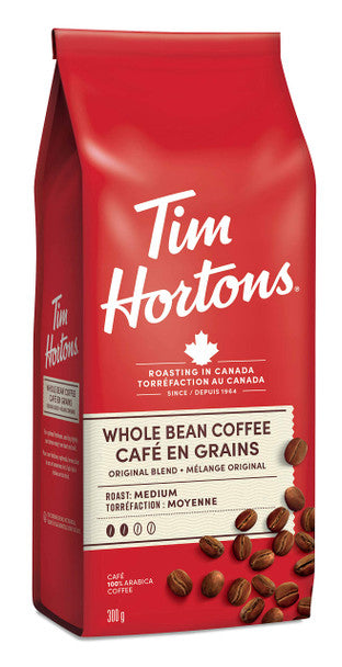 Tim Hortons Whole Bean Original Blend Coffee, 300g/10.6oz, .