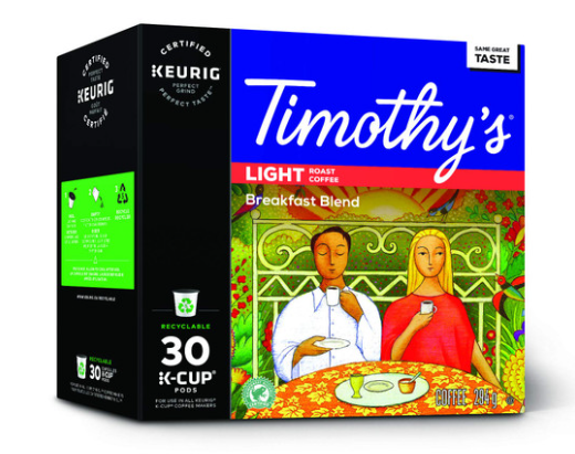 Timothy`s World Coffee Breakfast Blend 30 K-Cups .