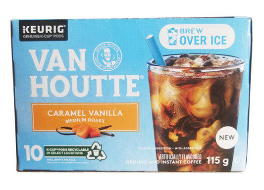 Buy Van Houtte Brew over Ice Caramel Vanilla Medium Roast Coffee, 10 K-Cups - 115g/4oz