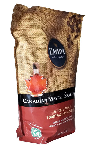 Zavida Canadian Maple, Medium Roast, Premium Whole Bean Coffee, 907g/2 lbs. Bag .