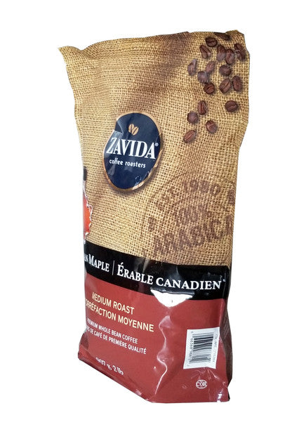 Zavida Canadian Maple, Medium Roast, Premium Whole Bean Coffee, 907g/2 lbs. Bag .