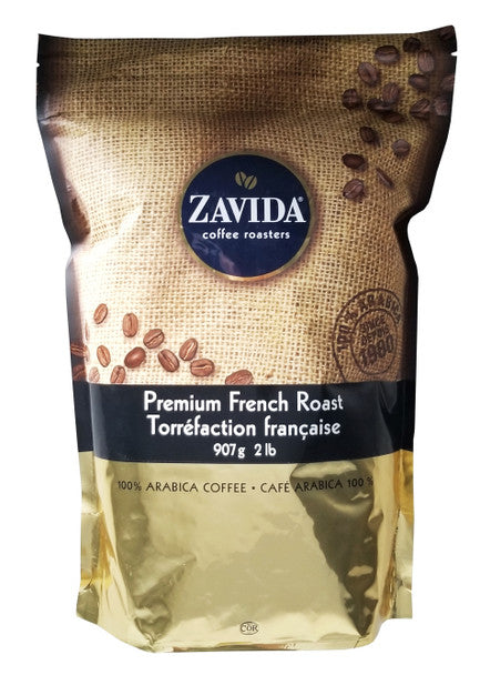 Zavida Premium French Roast, Dark Roast, Premium Whole Bean Coffee, 907g/2 lbs. Bag .
