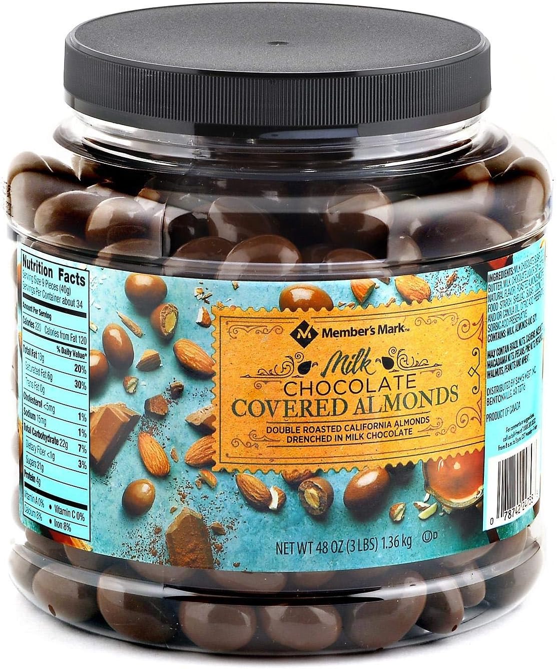 Member's Mark Chocolate Covered Almonds, 48 Oz