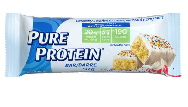 Pure Protein Bars, Gluten Free, Snack Bar, Birthday Cake, 50g/1.8oz., 6ct