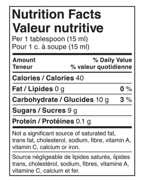 Nescafe Ice Java Coffee Syrup - 470ml Nutrition Facts