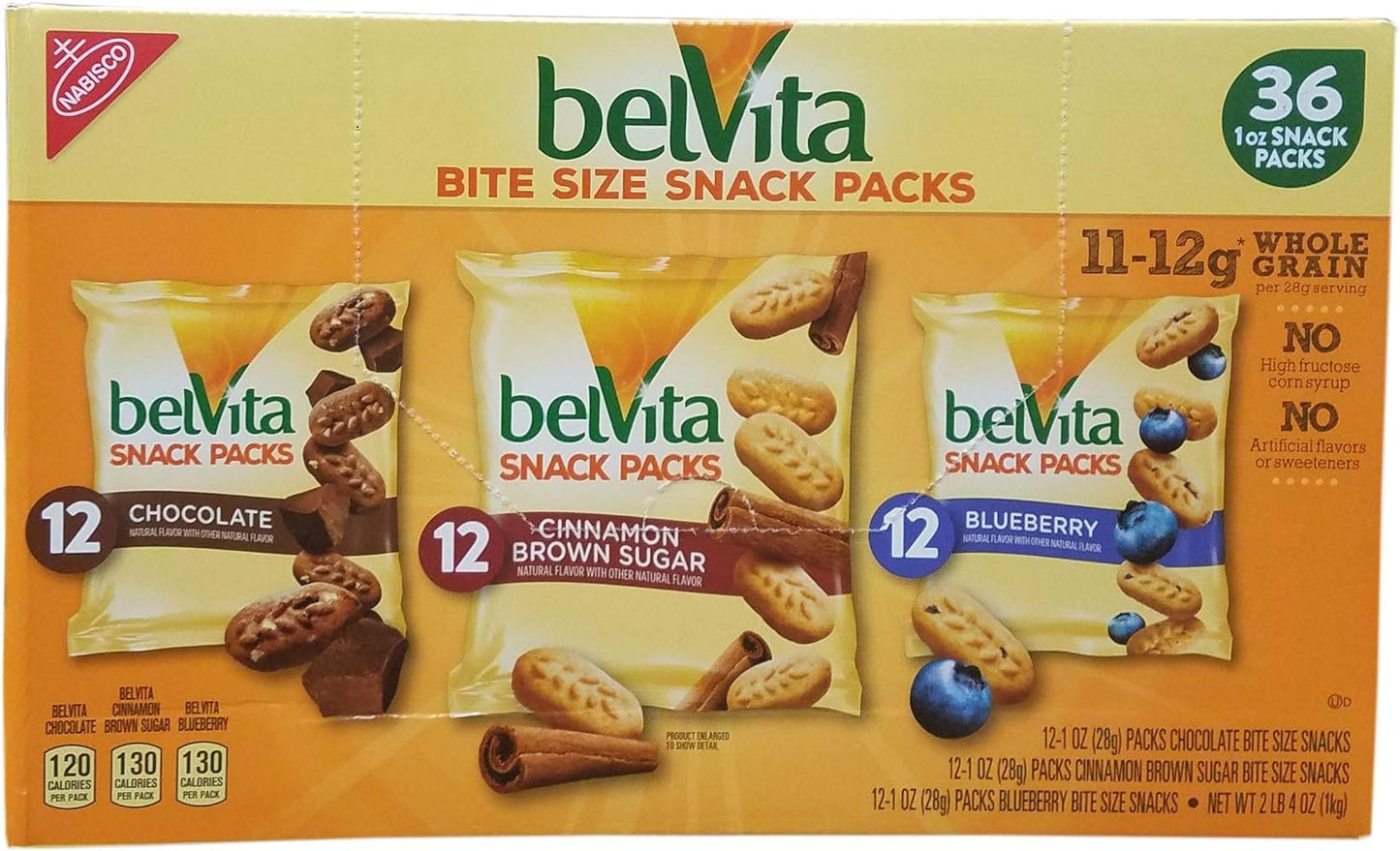 Belvita Bite Size Snack Whole Grain Variety Pack Net Wt 36 Oz, 36 Ounces